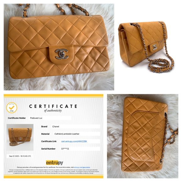 Authentic CHANEL Classic Small Flap Orange Bag - Picture 12 of 14